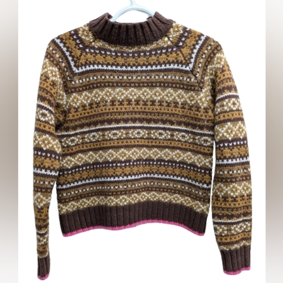 Frank & Oak women's fair isle wool blend sweater size S - Picture 2 of 7